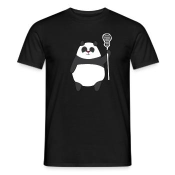 Lacrosse - Pandabär mit Lacrosseschläger - Männer T-Shirt - Schwarz - Vorne - AI Model Male 178 light (178cm)