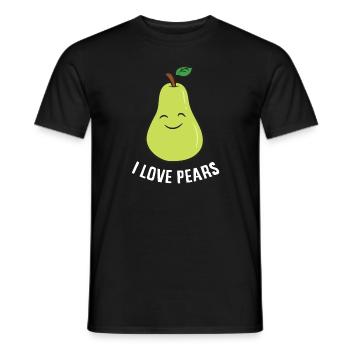 Pear - I Love Pears - Men's T-Shirt - black - Front - AI Model Male 178 light (178cm)