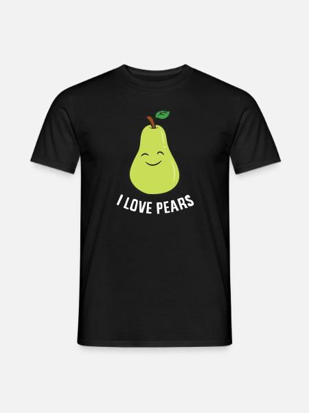 Pear - I Love Pears - Men's T-Shirt - black