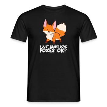 Renard - I just really like foxes, ok? - T-shirt homme - noir - Devant - AI Model Male 178 light (178cm)