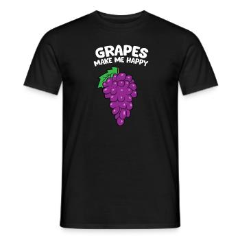 Raisin - Grapes make me happy - T-shirt homme - noir - Devant - AI Model Male 178 light (178cm)