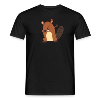 Biber - Dab, dabbing, dabben, tanzen - Männer T-Shirt - Schwarz - Vorne - AI Model Male 178 light (178cm)