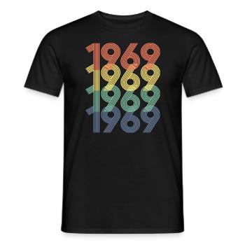 1969 Vintage 55e anniversaire hommes femmes 55 ans - T-shirt homme - noir - Devant - AI Model Male 178 light (178cm)