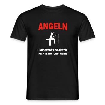Angeln - Männer T-Shirt - Schwarz - Vorne - AI Model Male 178 light (178cm)