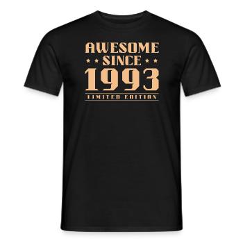 Geboren in 1993 Baujahr Geburtstag Geschenk - Männer T-Shirt - Schwarz - Vorne - AI Model Male 178 light (178cm)