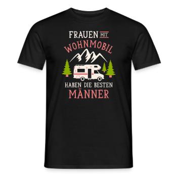Camping Frauen Wohnmobil Camper Campingplatz - Männer T-Shirt - Schwarz - Vorne - AI Model Male 178 light (178cm)