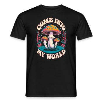 Come into my World - Männer T-Shirt - Schwarz - Vorne - AI Model Male 178 light (178cm)