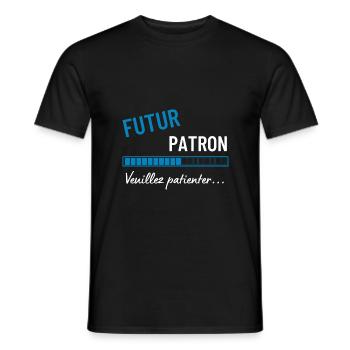 Futur patron veuillez patienter ! cadeau - T-shirt homme - noir - Devant - AI Model Male 178 light (178cm)