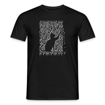 Cat dans le système Cat joue avec le code binaire - T-shirt homme - noir - Devant - AI Model Male 178 light (178cm)
