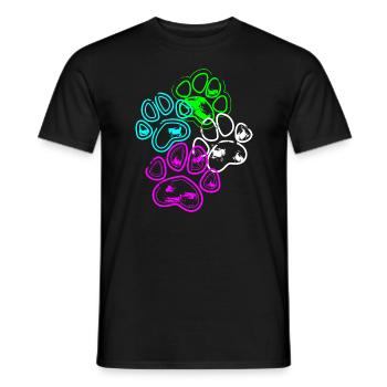 Neon-Paw Design - Männer T-Shirt - Schwarz - Vorne - AI Model Male 178 light (178cm)