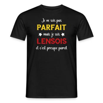 Je ne suis pas parfait mais lensois - T-shirt homme - noir - Devant - AI Model Male 178 light (178cm)