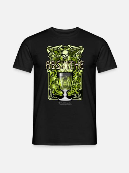 Absinthe - The Green Fairy - Men's T-Shirt - black