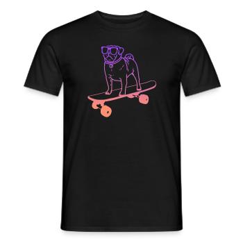 Skateboarding Mops Skateboard Tricks Skater - Männer T-Shirt - Schwarz - Vorne - AI Model Male 178 light (178cm)