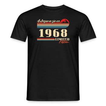 Jahrgang 1968 geboren Berge Geburtstag Geschenk - Männer T-Shirt - Schwarz - Vorne - AI Model Male 178 light (178cm)