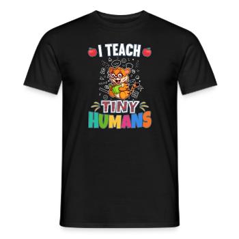 I Teach Tiny Humans Elementary School Teacher - Men's T-Shirt - black - Front - AI Model Male 178 light (178cm)