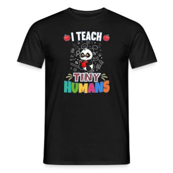 I Teach Tiny Humans Elementary School Teacher - Men's T-Shirt - black - Front - AI Model Male 178 light (178cm)