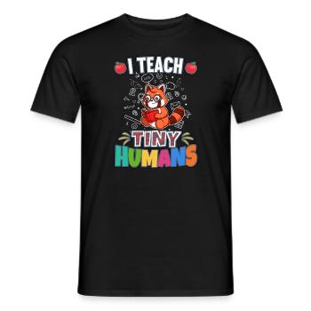 I Teach Tiny Humans Elementary School Teacher - Men's T-Shirt - black - Front - AI Model Male 178 light (178cm)