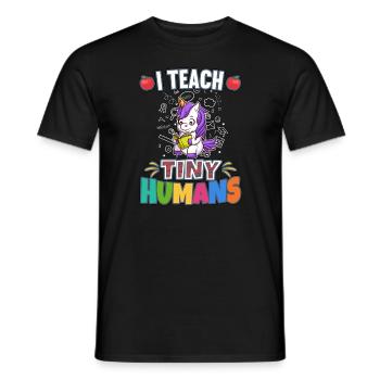 I Teach Tiny Humans Elementary School Teacher - Men's T-Shirt - black - Front - AI Model Male 178 light (178cm)