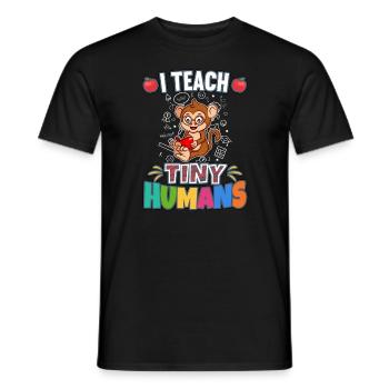 I Teach Tiny Humans Elementary School Teacher - Men's T-Shirt - black - Front - AI Model Male 178 light (178cm)