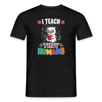 I Teach Tiny Humans Elementary School Teacher - Men's T-Shirt - black - Front - AI Model Male 178 light (178cm)