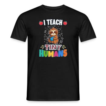 I Teach Tiny Humans Elementary School Teacher - Men's T-Shirt - black - Front - AI Model Male 178 light (178cm)