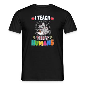 I Teach Tiny Humans Elementary School Teacher - Men's T-Shirt - black - Front - AI Model Male 178 light (178cm)