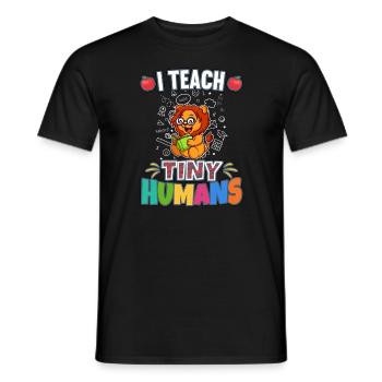 I Teach Tiny Humans Elementary School Teacher - Men's T-Shirt - black - Front - AI Model Male 178 light (178cm)