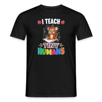 I Teach Tiny Humans Elementary School Teacher - Men's T-Shirt - black - Front - AI Model Male 178 light (178cm)