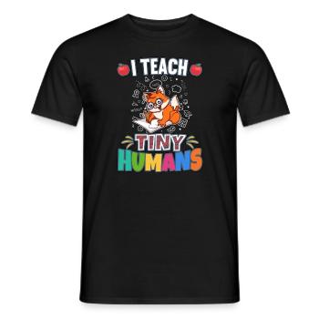 I Teach Tiny Humans Elementary School Teacher - Men's T-Shirt - black - Front - AI Model Male 178 light (178cm)