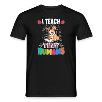 I Teach Tiny Humans Elementary School Teacher - Men's T-Shirt - black - Front - AI Model Male 178 light (178cm)