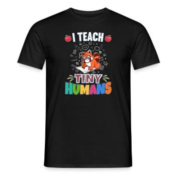I Teach Tiny Humans Elementary School Teacher - Men's T-Shirt - black - Front - AI Model Male 178 light (178cm)