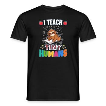 I Teach Tiny Humans Elementary School Teacher - Men's T-Shirt - black - Front - AI Model Male 178 light (178cm)