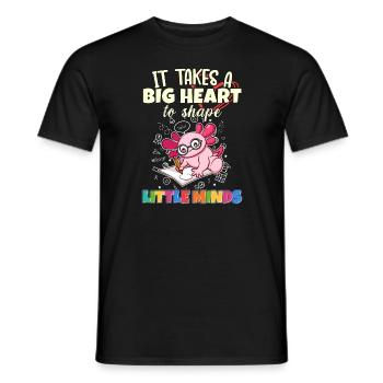 It Takes A Big Heart To Shape Little Minds Teacher - Men's T-Shirt - black - Front - AI Model Male 178 light (178cm)