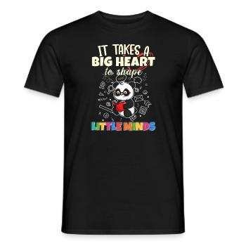 It Takes A Big Heart To Shape Little Minds Teacher - Men's T-Shirt - black - Front - AI Model Male 178 light (178cm)