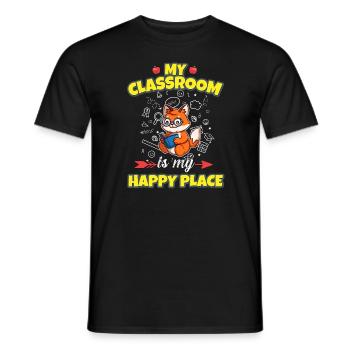 My Classroom Is My Happy Place Elementary Teacher - Männer T-Shirt - Schwarz - Vorne - AI Model Male 178 light (178cm)