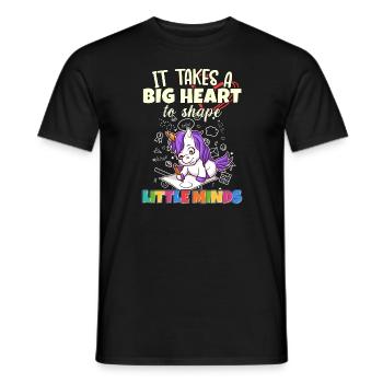 It Takes A Big Heart To Shape Little Minds Teacher - Men's T-Shirt - black - Front - AI Model Male 178 light (178cm)