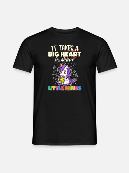 Il faut un grand cœur pour façonner little minds teacher - T-shirt homme - noir