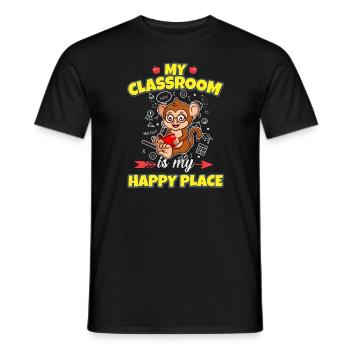 My Classroom Is My Happy Place Elementary Teacher - Männer T-Shirt - Schwarz - Vorne - AI Model Male 178 light (178cm)