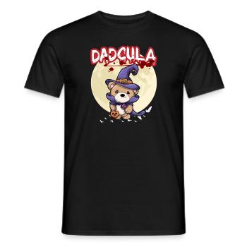 Dadcula Dracula Vampire Papa Drôle Fête d’Halloween - T-shirt homme - noir - Devant - AI Model Male 178 light (178cm)