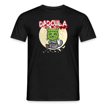 Dadcula Dracula Vampire Papa Drôle Fête d’Halloween - T-shirt homme - noir - Devant - AI Model Male 178 light (178cm)