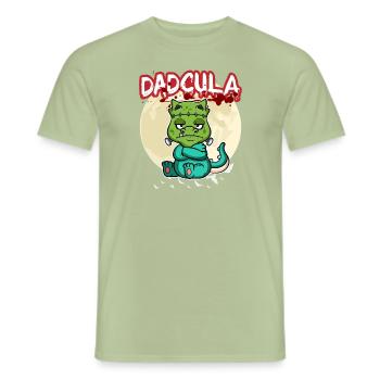 Dadcula Dracula Vampire Dad Funny Halloween Party - Männer T-Shirt - Sage - Vorne - AI Model Male 178 light (178cm)