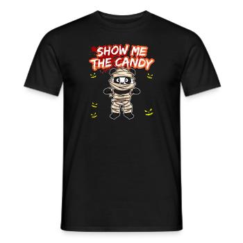 Show Me The Candy Halloween Costume Trick Or Treat - Men's T-Shirt - black - Front - AI Model Male 178 light (178cm)