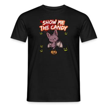 Show Me The Candy Halloween Costume Trick Or Treat - Men's T-Shirt - black - Front - AI Model Male 178 light (178cm)