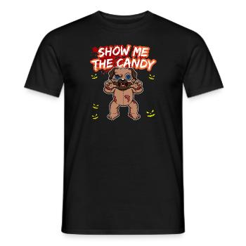 Show Me The Candy Halloween Costume Trick Or Treat - Men's T-Shirt - black - Front - AI Model Male 178 light (178cm)