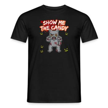 Show Me The Candy Halloween Costume Trick Or Treat - Men's T-Shirt - black - Front - AI Model Male 178 light (178cm)