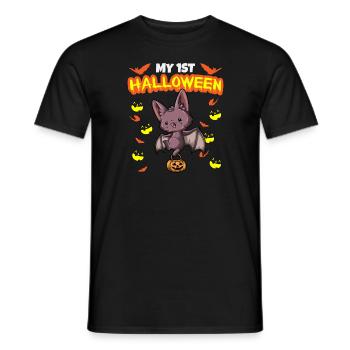 My First Halloween Scary Hallow's Eve Birthday - Men's T-Shirt - black - Front - AI Model Male 178 light (178cm)