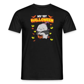 My First Halloween Scary Hallow's Eve Birthday - Men's T-Shirt - black - Front - AI Model Male 178 light (178cm)