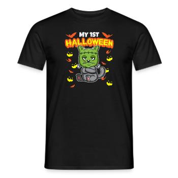 My First Halloween Scary Hallow's Eve Birthday - Men's T-Shirt - black - Front - AI Model Male 178 light (178cm)