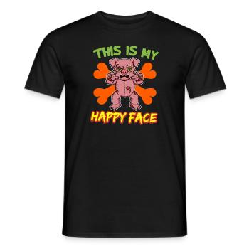 C’est mon visage heureux drôle de monstre d’Halloween - T-shirt homme - noir - Devant - AI Model Male 178 light (178cm)