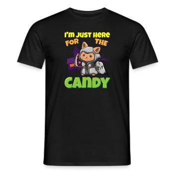 Je suis juste ici pour la bête d’Halloween effrayante de bonbons - T-shirt homme - noir - Devant - AI Model Male 178 light (178cm)
